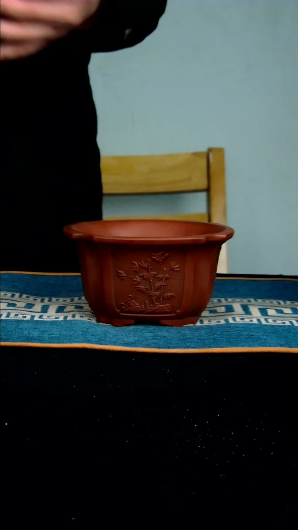 【闪购商品】紫砂花盆14*7.5内径紫砂花盆