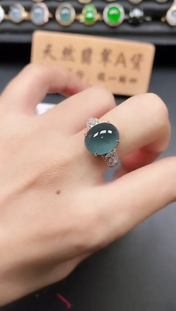 银S925镶嵌戒指翡翠111111