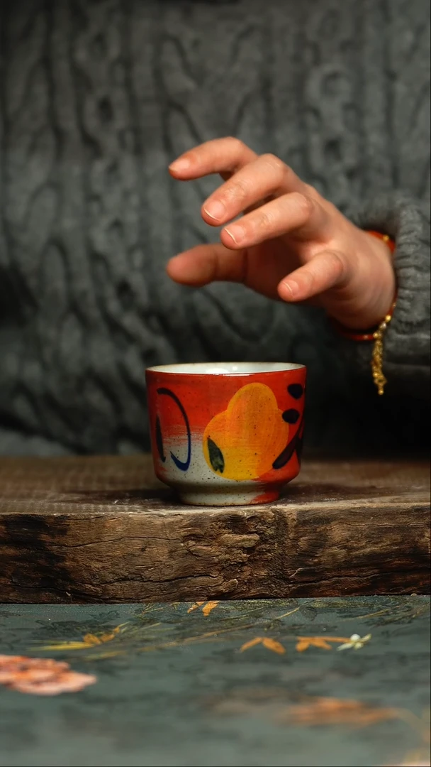 【闪购商品】杯釉下彩手工手绘同款陶器