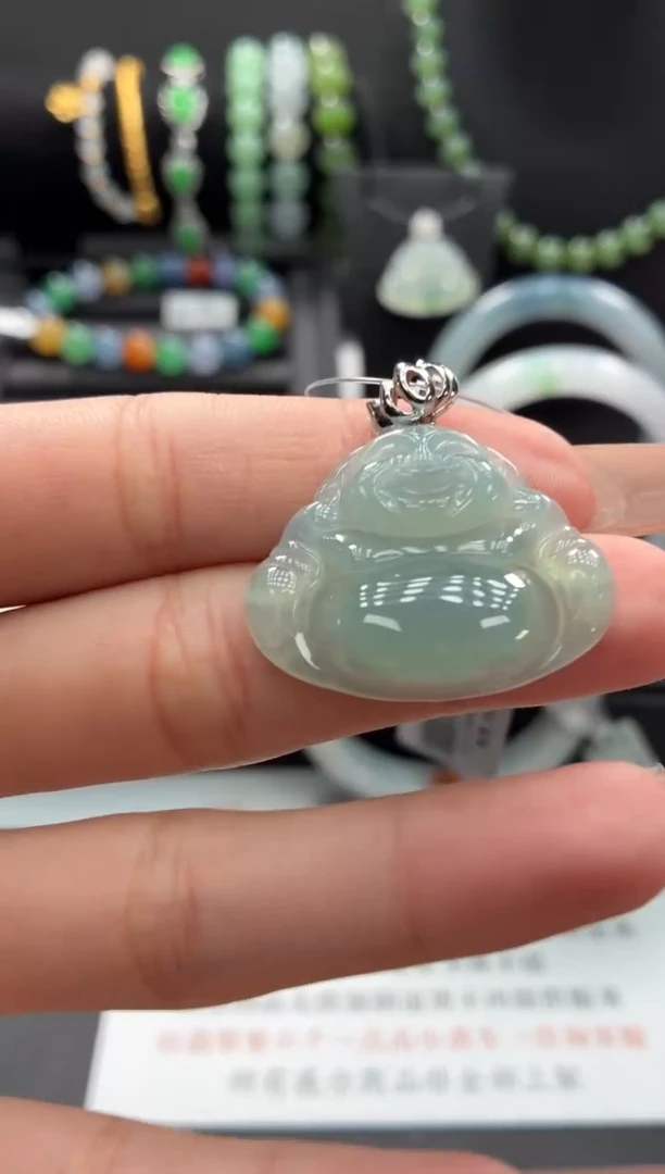 吊坠(不含链)18K金镶嵌翡翠翡翠吊坠