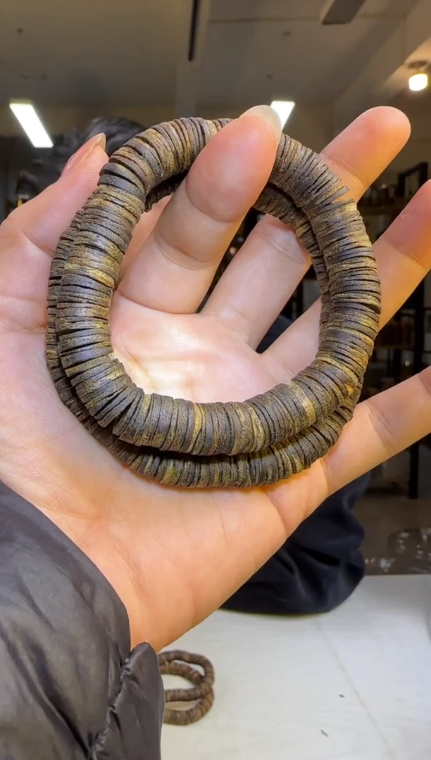 沉香手串沉水级香港虎斑棋皮油虫漏片珠单圈10mm15g+多样性发1