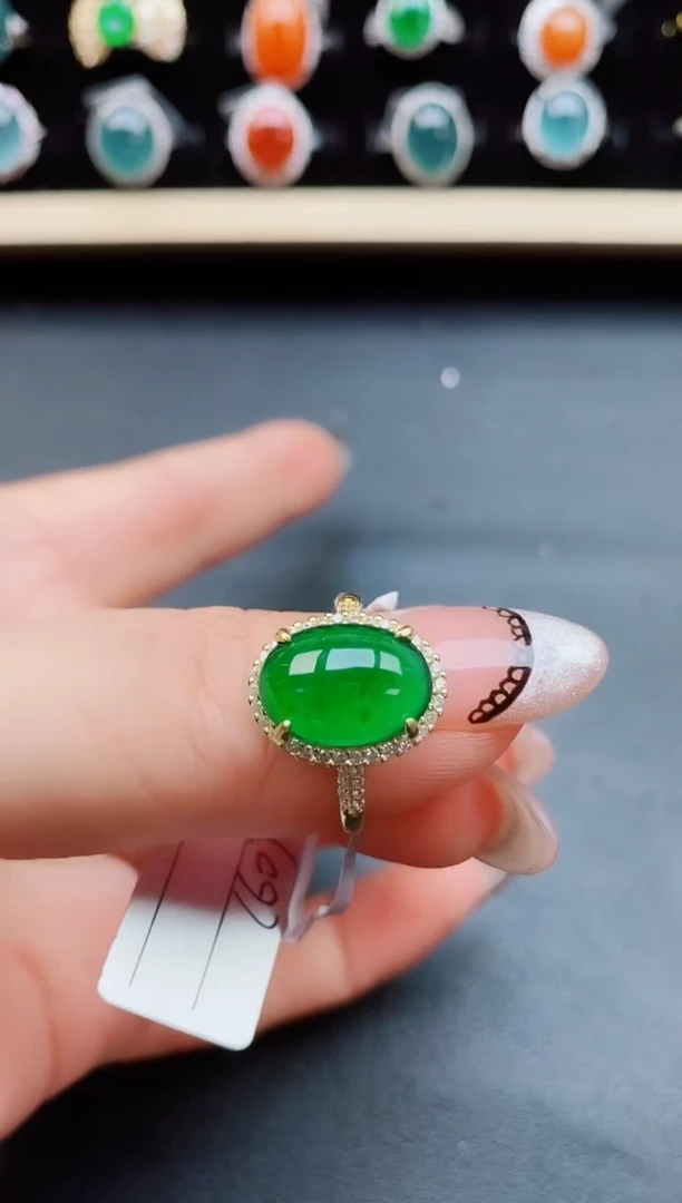 翡翠戒指银S925镶嵌5085050