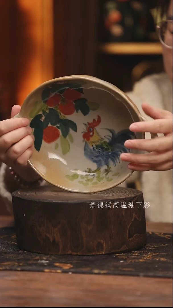 陶瓷景德镇高温釉下手绘陶瓷