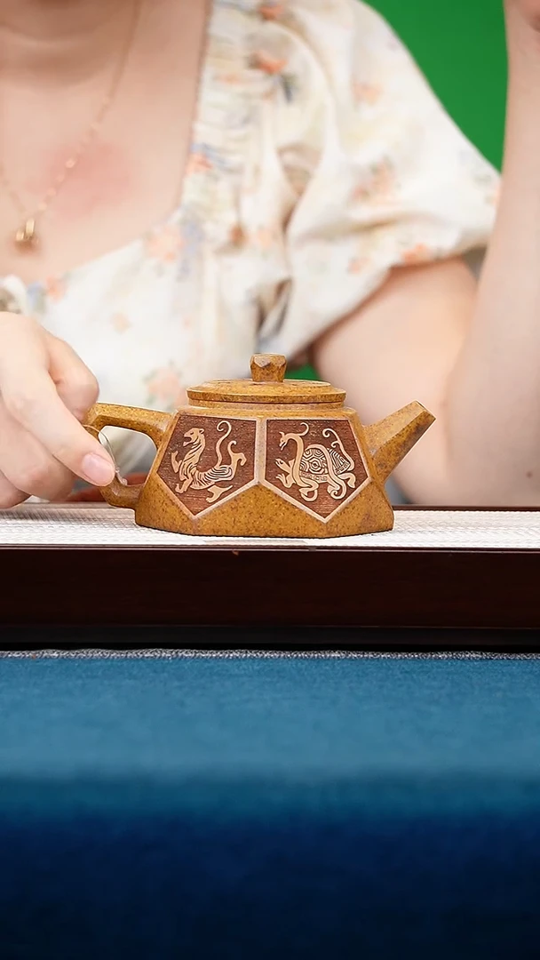 茶壶紫砂龙骨金砂钻石