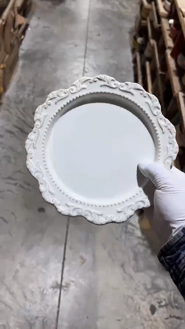 陶瓷洛可可浮雕8英寸盘微瑕 凑满20元包邮