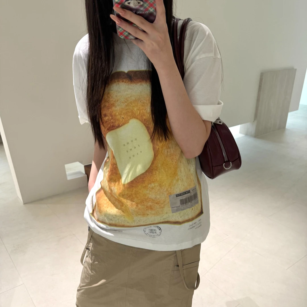 VVNK JANE PLUS 25SS春夏新款吐司大印花短袖T恤设计感百搭上衣女
