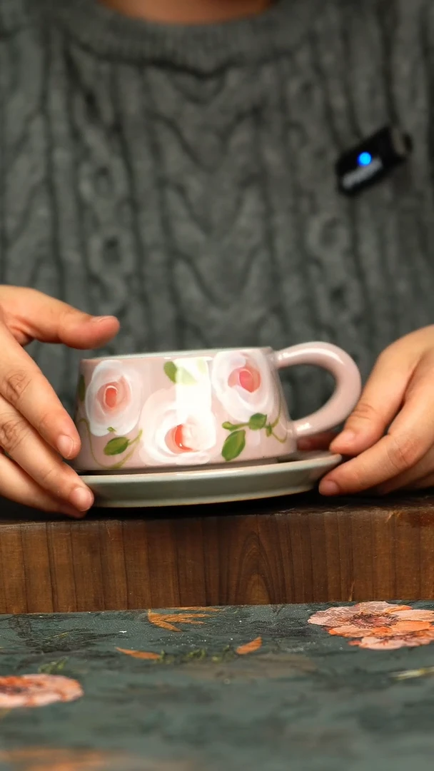 杯釉下彩手工手绘同款陶器