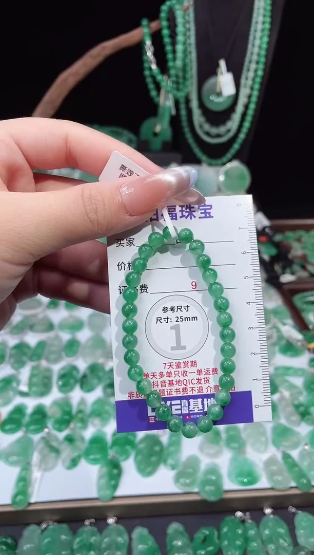 吊坠(赠链)未镶嵌石英质玉（非洲翠）13.362手串