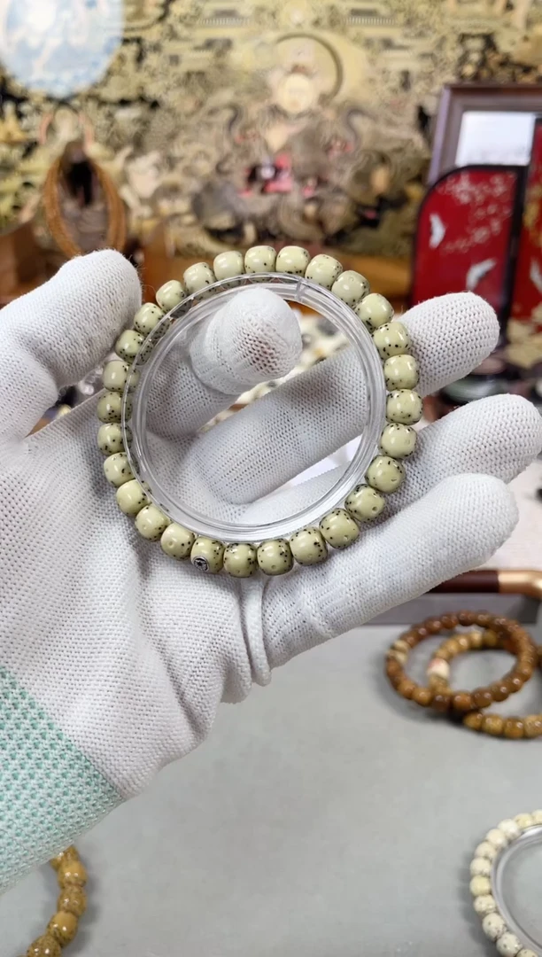 手串星月菩提8*7月带超级大留白 光头小宝贝 银标级 一物一图！