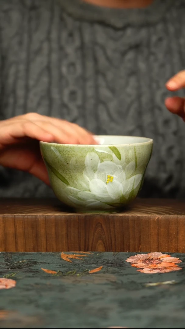 杯釉下彩手工手绘同款陶器