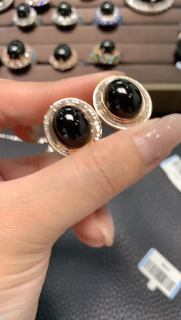 【闪购商品】翡翠耳饰18K金镶嵌C56翡翠