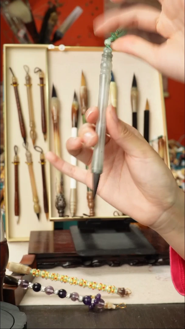 孤品高货毛笔链接 清水试笔 蘸墨不退