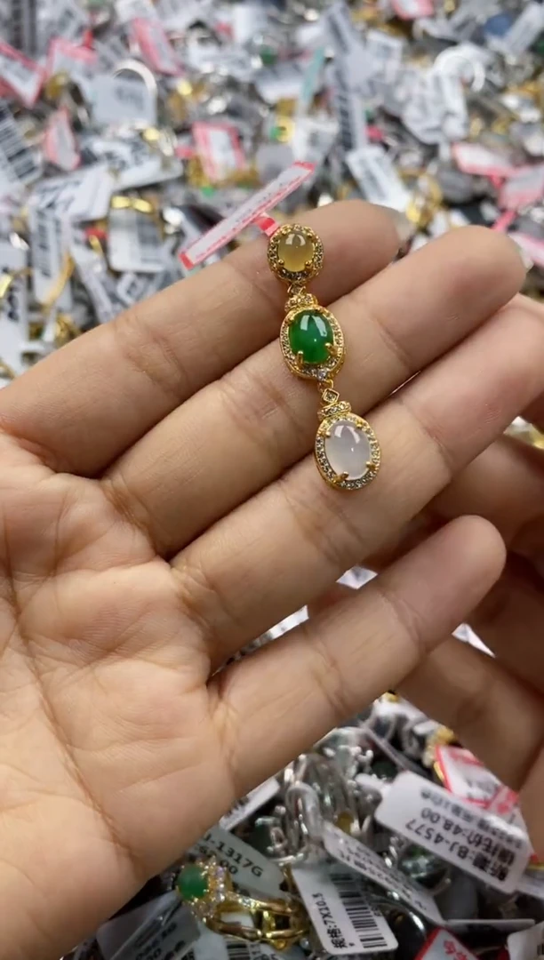 银S925镶嵌戒指翡翠555----10