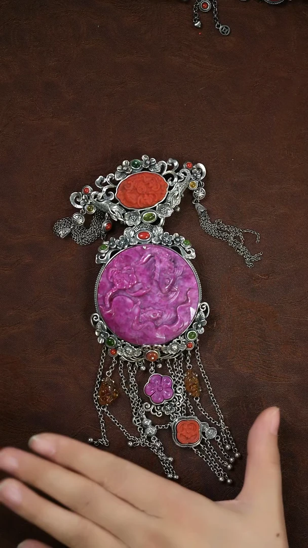 未镶嵌吊坠红宝石闪购 鱼戏莲花