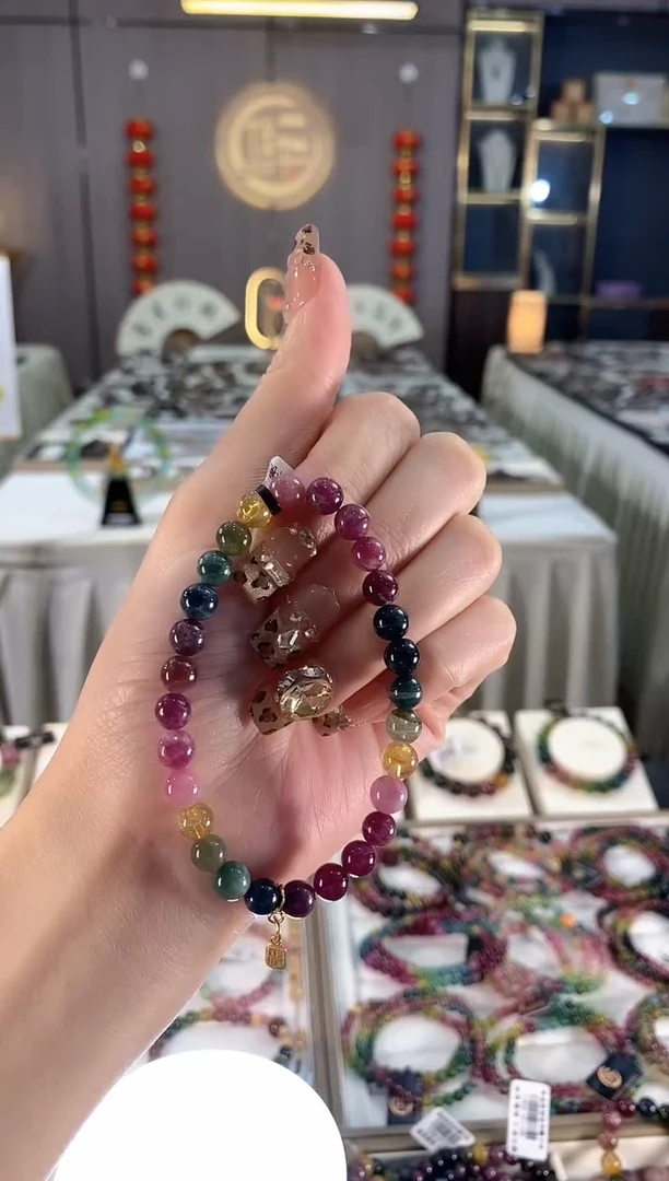 未镶嵌老矿碧玺单圈手串6mm+碧玺dan多样性发货一条