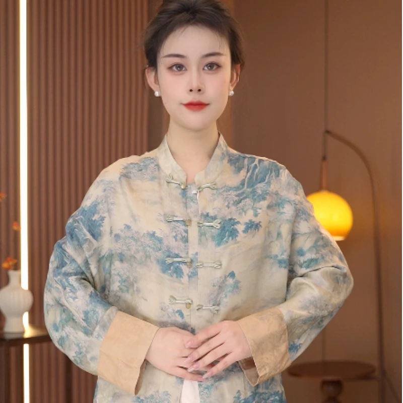 ［烟波］H6093春夏重工烫钻晕染新款长袖外套-412森森