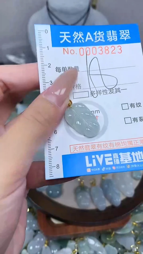 翡翠未镶嵌颈饰净货挂件-3823