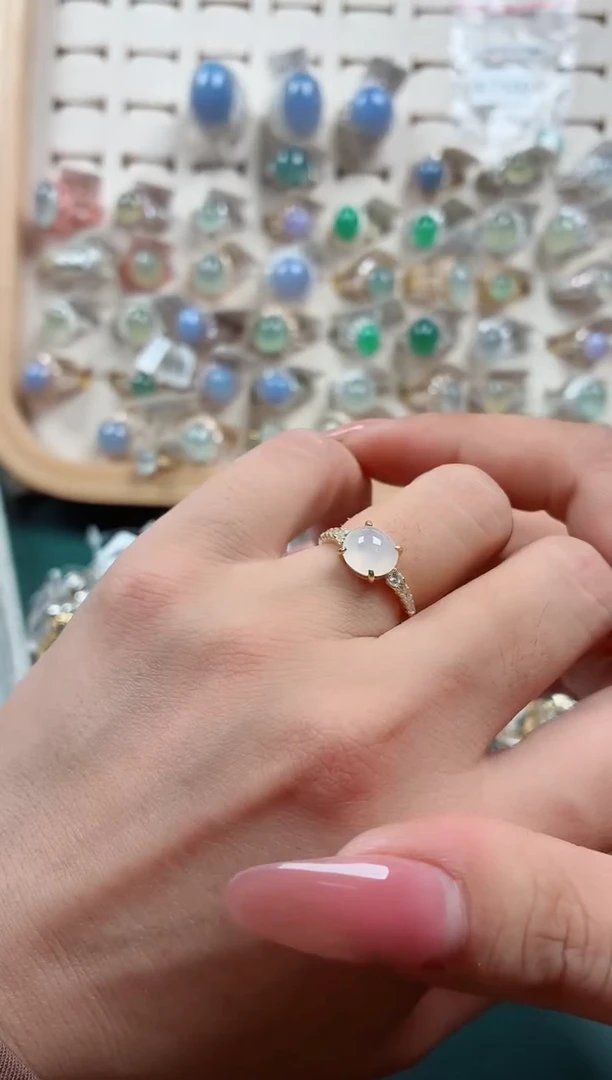 银S925镶嵌戒指翡翠.