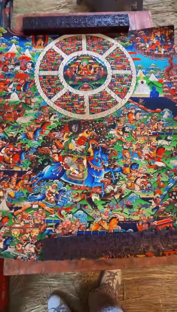 装裱画精品手绘唐卡链接--A026六道轮回