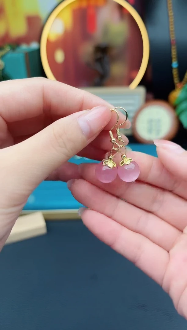 玛瑙/玉髓耳饰银S925镶嵌301