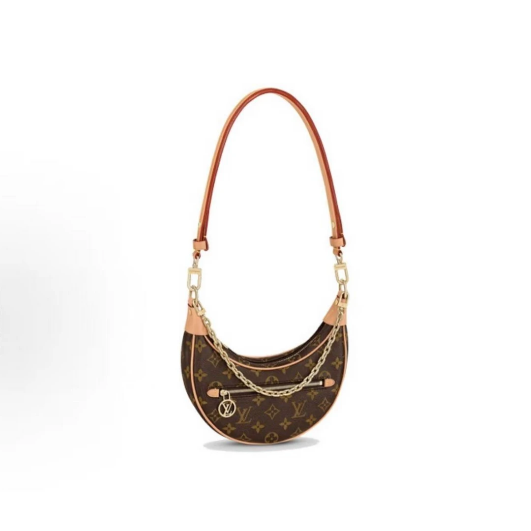 99新 LouisVuitton/路易威登 豌豆月亮包 芯片/斜挎单肩包