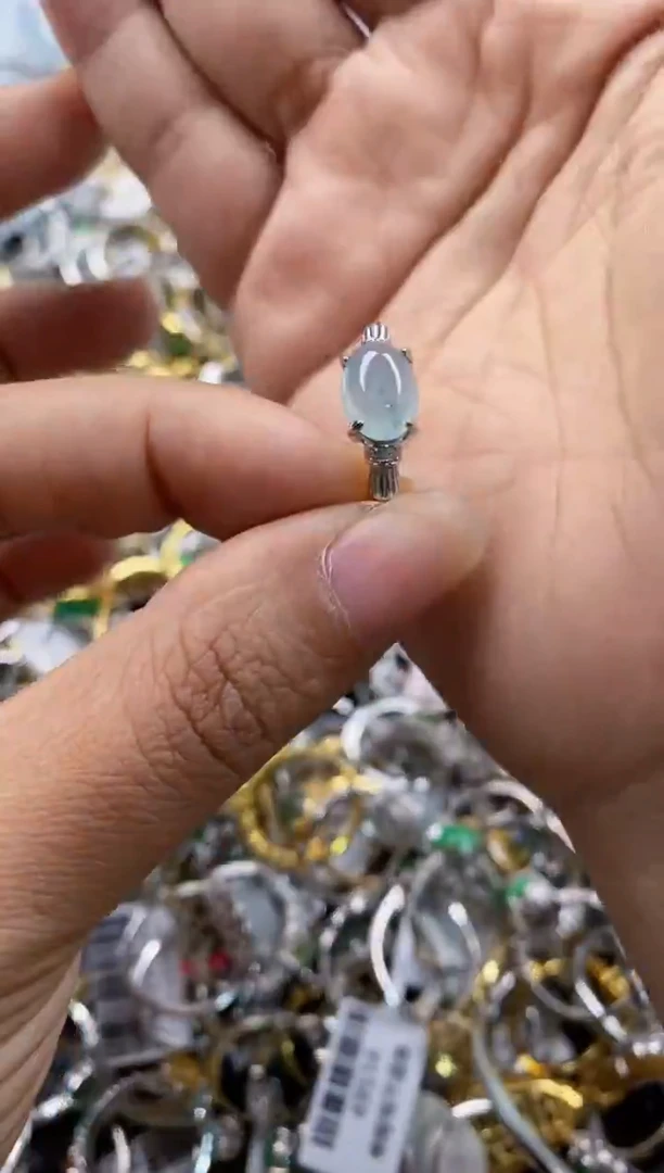 银S925镶嵌戒指翡翠111---8