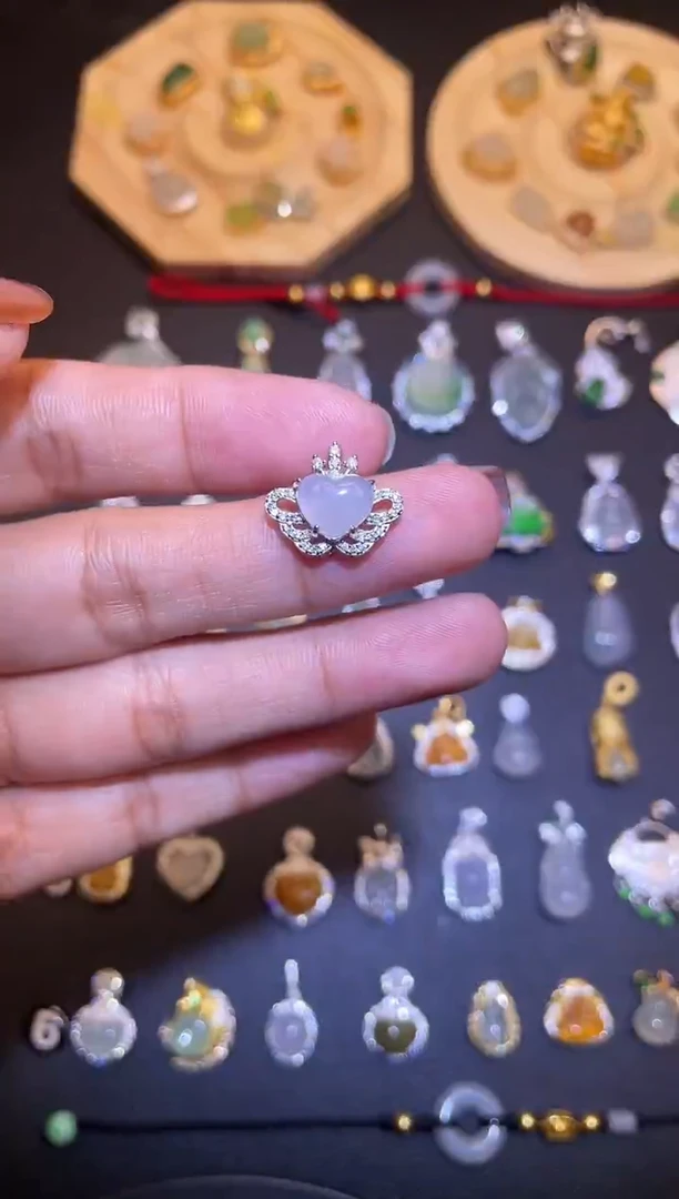 吊坠(不含链)银S925镶嵌翡翠1