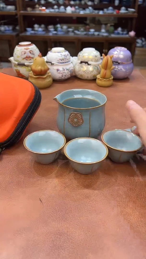 真的很便宜会开片的旅行茶具