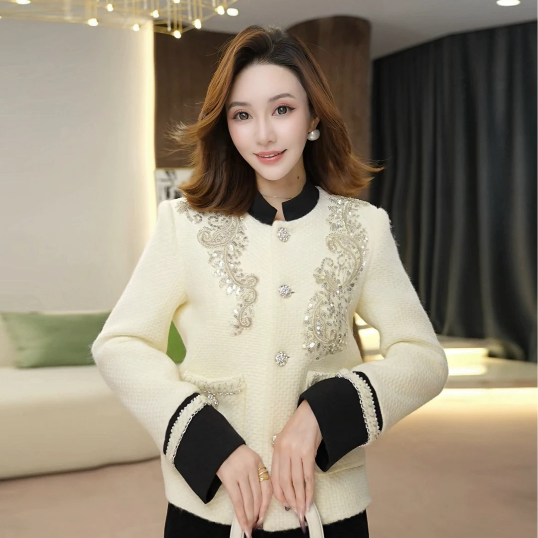 【MIA.G】【香街洋房】休闲拼接贵妇小香风上衣  QQ681