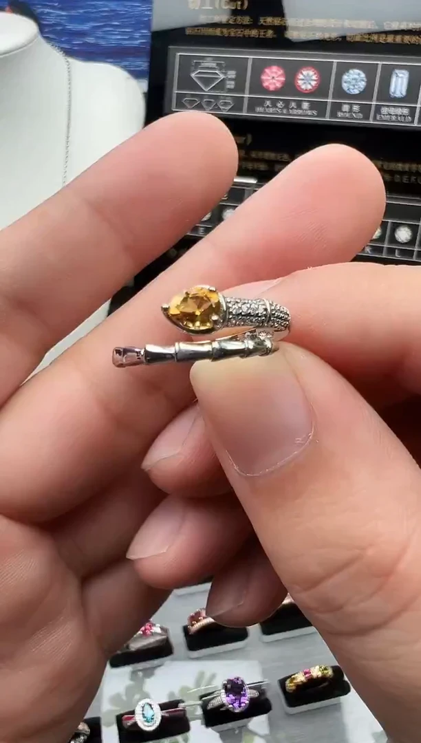 银S925镶嵌戒指水晶22