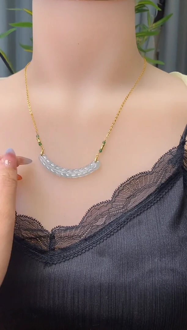 翡翠银S925镶嵌颈饰净货12964