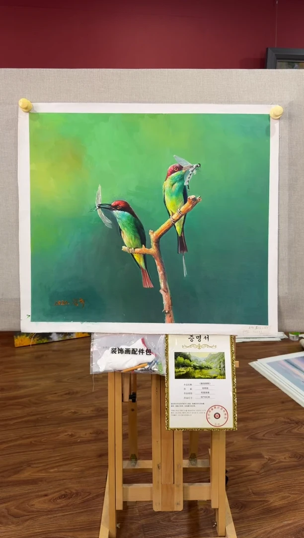 油画【原创·保真·带证书】朝鲜画家纯手绘油画作品--顺丰包邮--