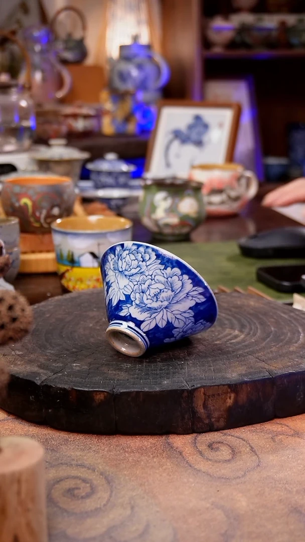 杯子牡丹手工手绘手工手绘