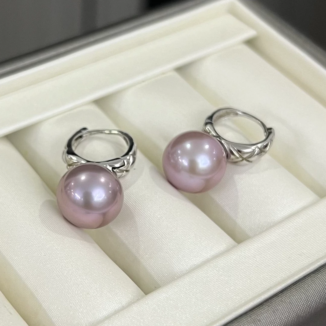 【孤品12.2mm】大点位紫罗兰色耳环