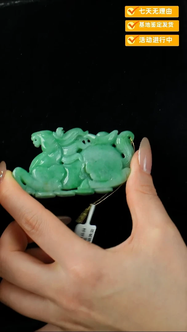 颈饰未镶嵌翡翠马牌