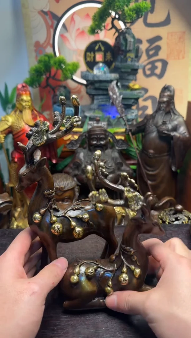 潼潼古铜只卖真铜！（一鹿生花 梅花鹿/对）