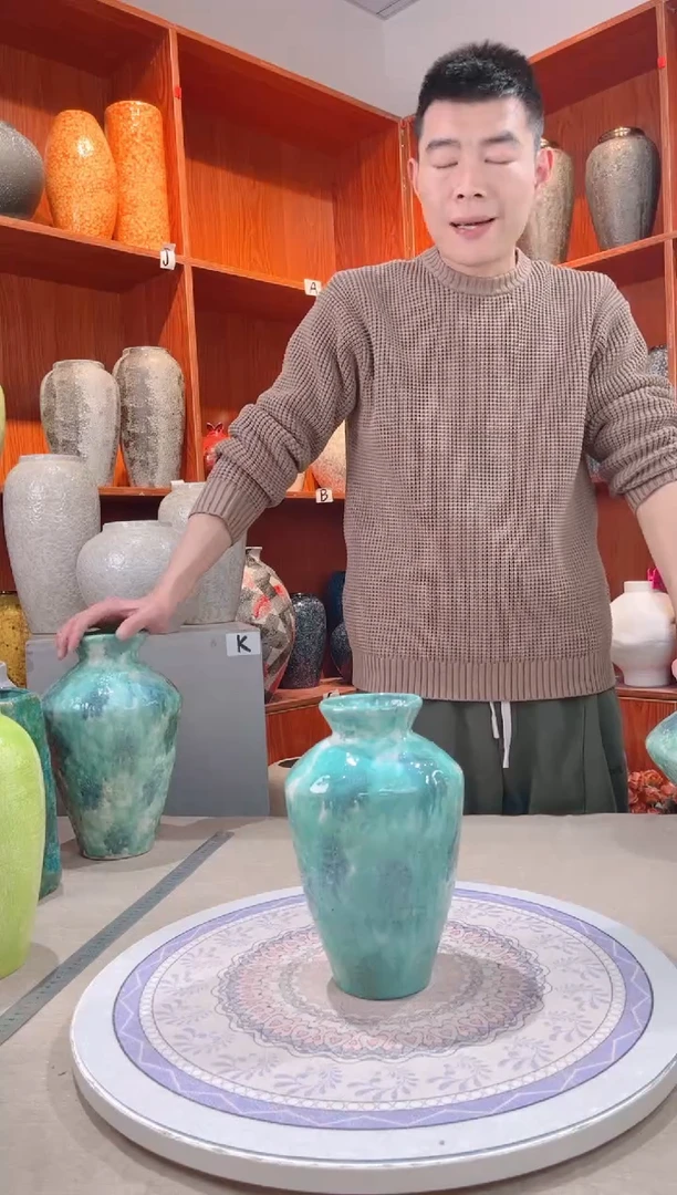 【闪购商品】瓶彩陶三件套 中号 陶瓷花瓶 无花