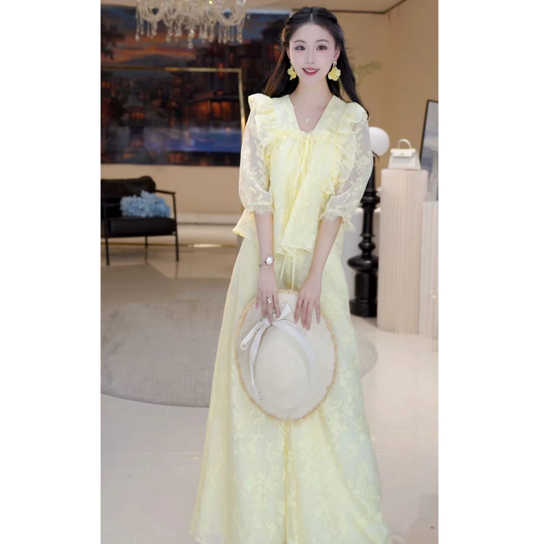 【北栀】【心飞扬】休闲仙气花边长裤套装814602+814786