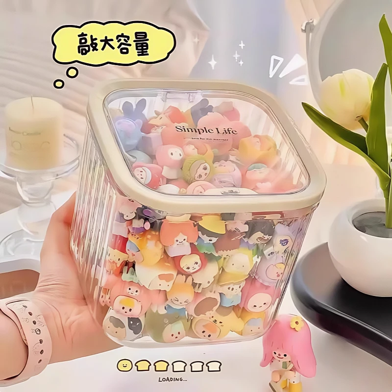 儿童发饰收纳盒桌面大容量带盖首饰盒女生皮筋头绳发夹萌粒整理盒