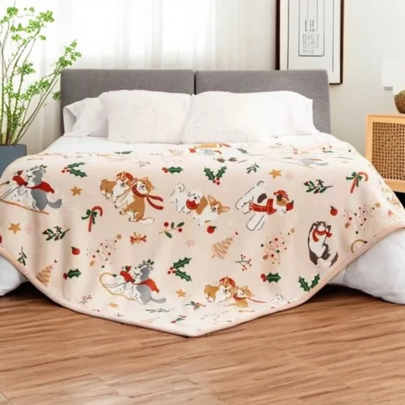 圣诞小猫狗毛毯2.0*2.3