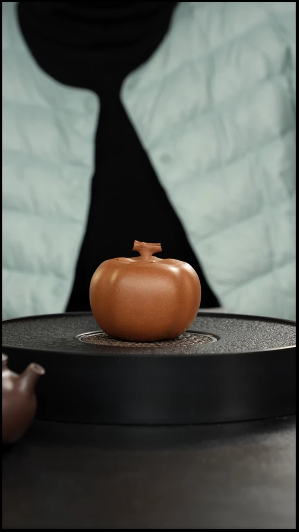 茶壶紫砂老宕口桃花泥手工醒茶罐