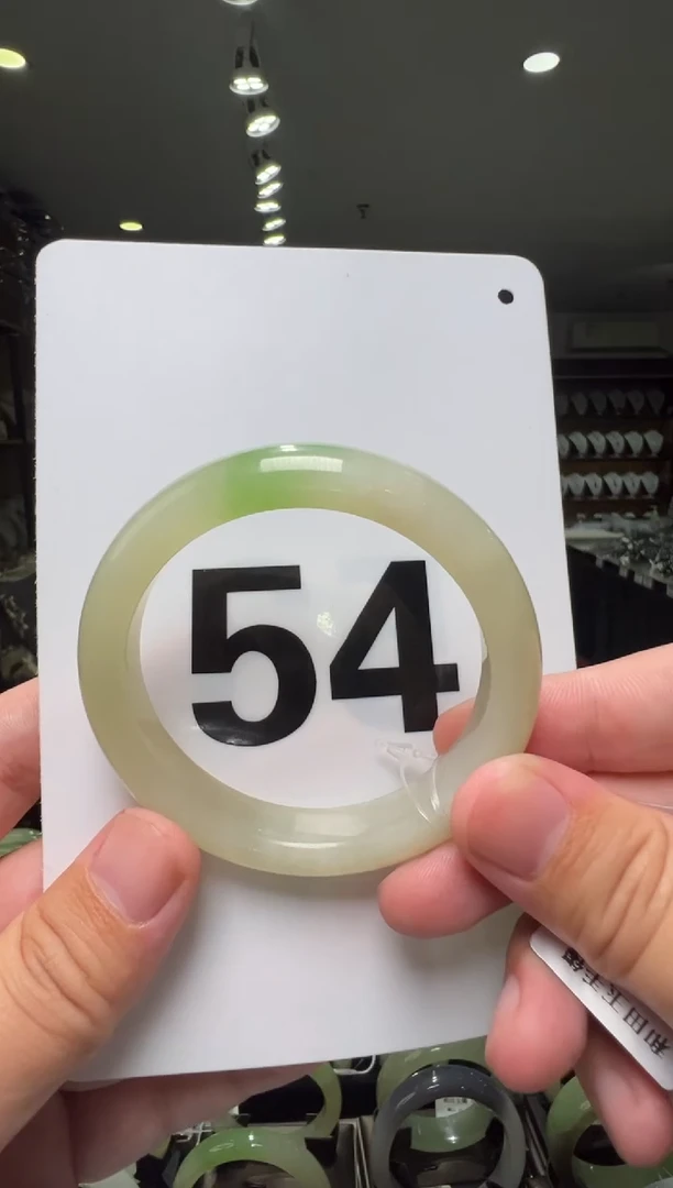 【闪购商品】和田玉手镯未镶嵌54圈口正装翠青手镯