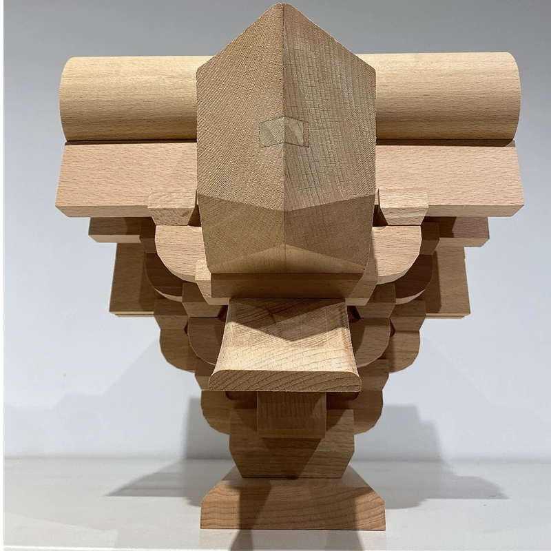 中式东阳木雕可拼装斗拱清式五踩柱头科斗拱教学教具