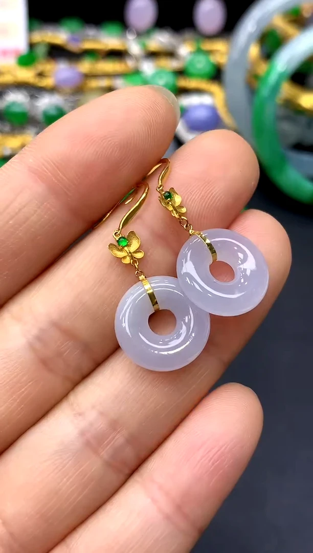 18K金镶嵌翡翠耳饰215-中国好珍宝