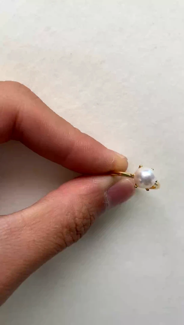 银S925镶嵌戒指海水珍珠