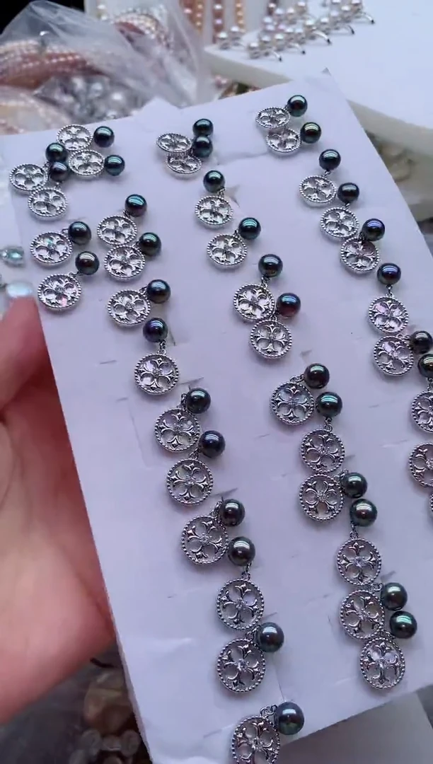 合金淡水珍珠耳饰多样性发其一，非无暇