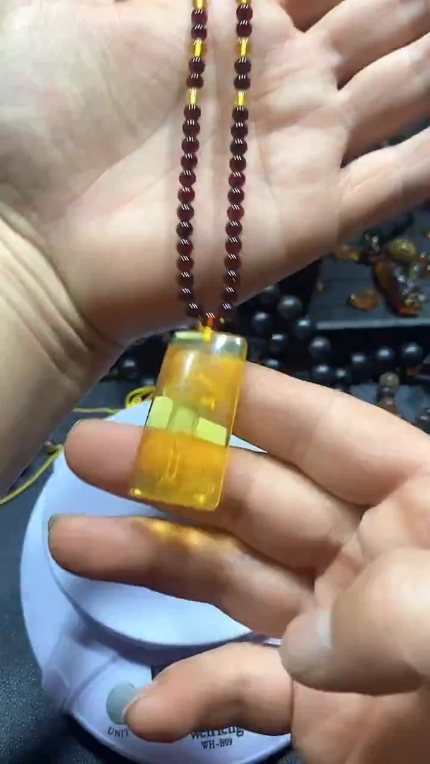 琥珀颈饰未镶嵌天然缅甸琥珀吊坠