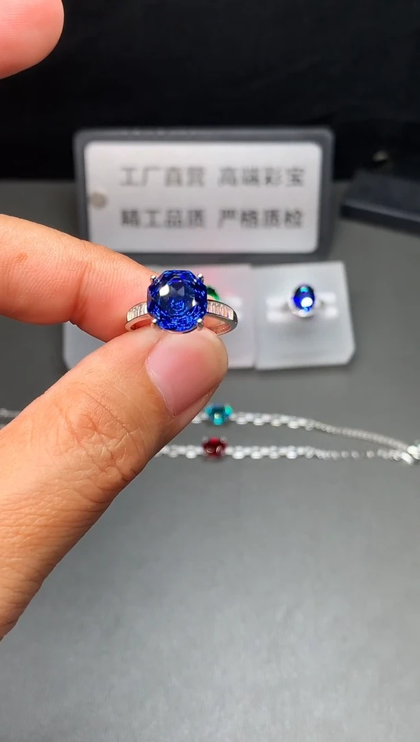 银S925镶嵌戒指托帕石11