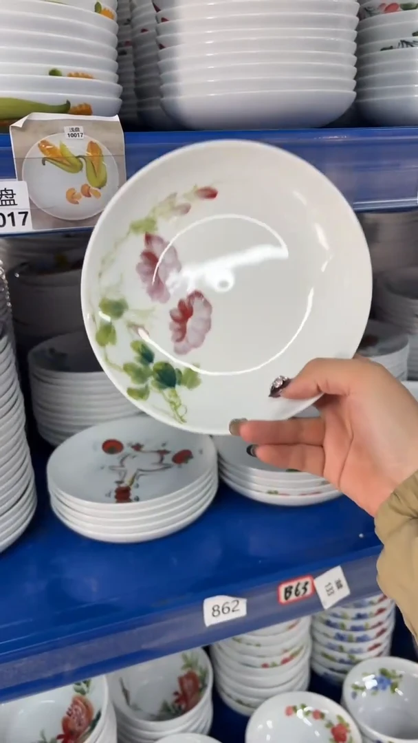 瓷片景德镇陶瓷食品级手绘釉中彩-浅盘