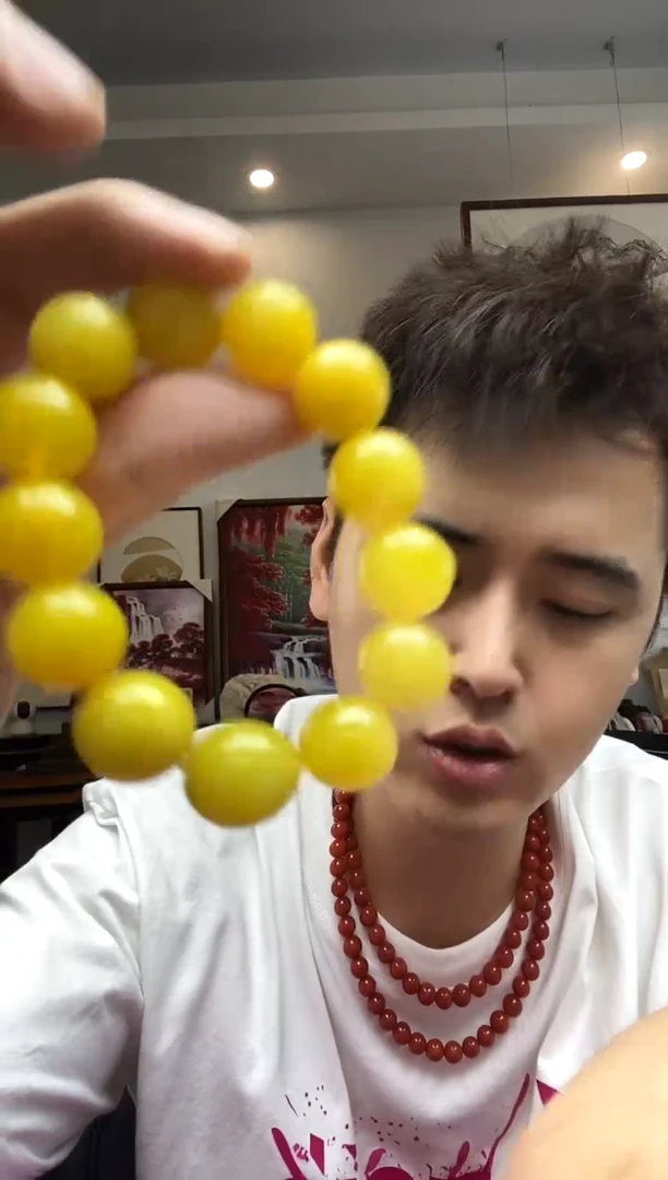 玛瑙/玉髓颈饰未镶嵌玄黄地珠玛瑙手串卡16